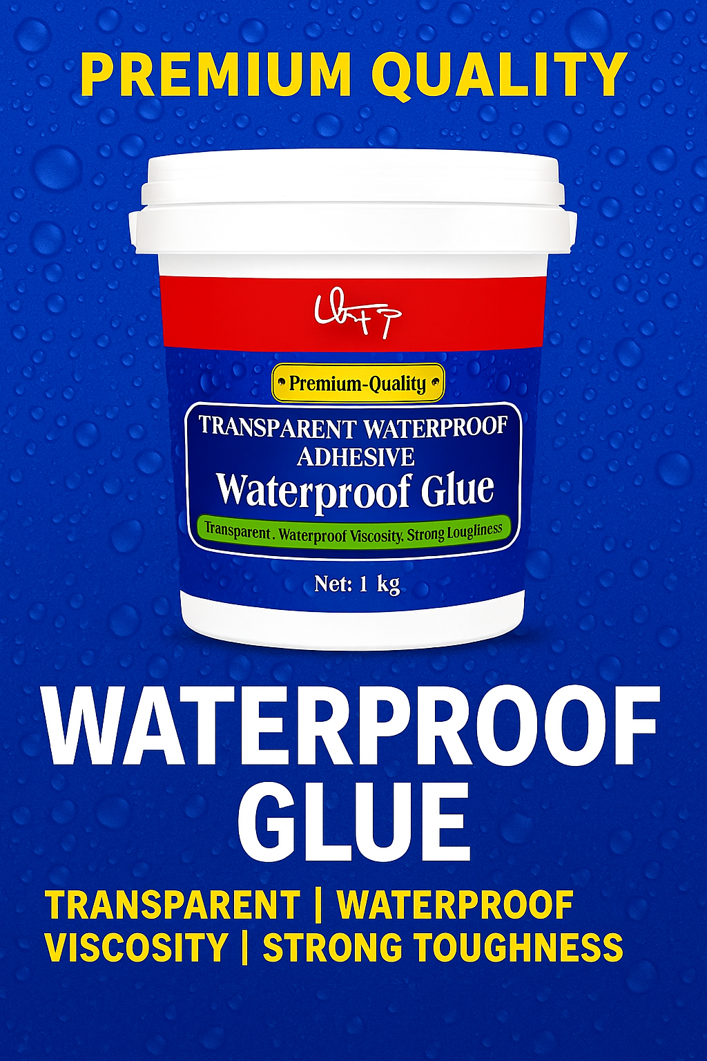 1kg. Premium TRANSPARENT WATERPROOF GLUE Dry Adhesive for Crack Repairs