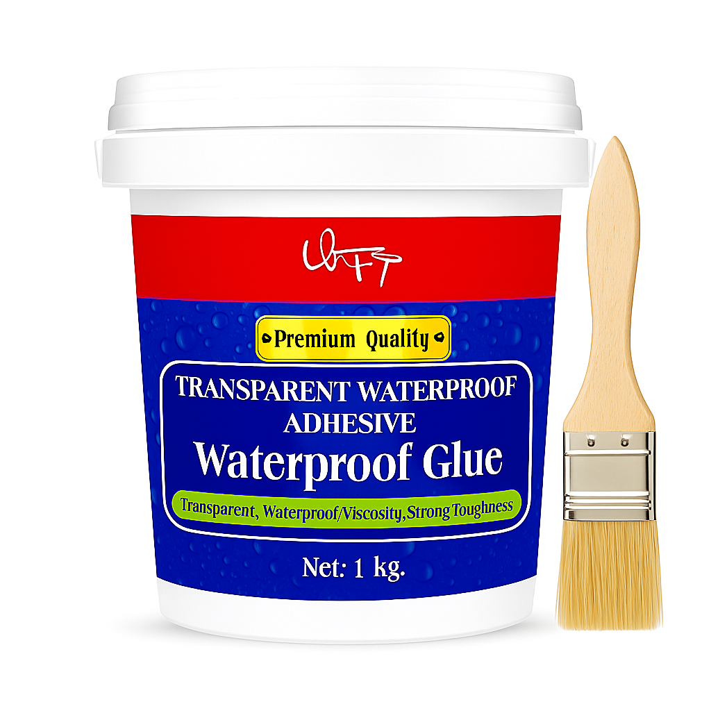 1kg. Premium TRANSPARENT WATERPROOF GLUE Dry Adhesive for Crack Repairs