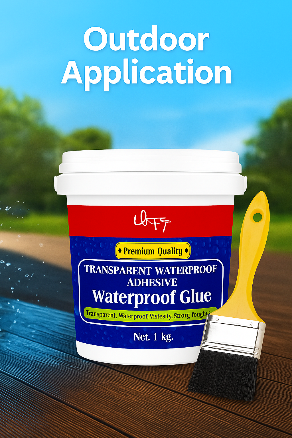 1kg. Premium TRANSPARENT WATERPROOF GLUE Dry Adhesive for Crack Repairs