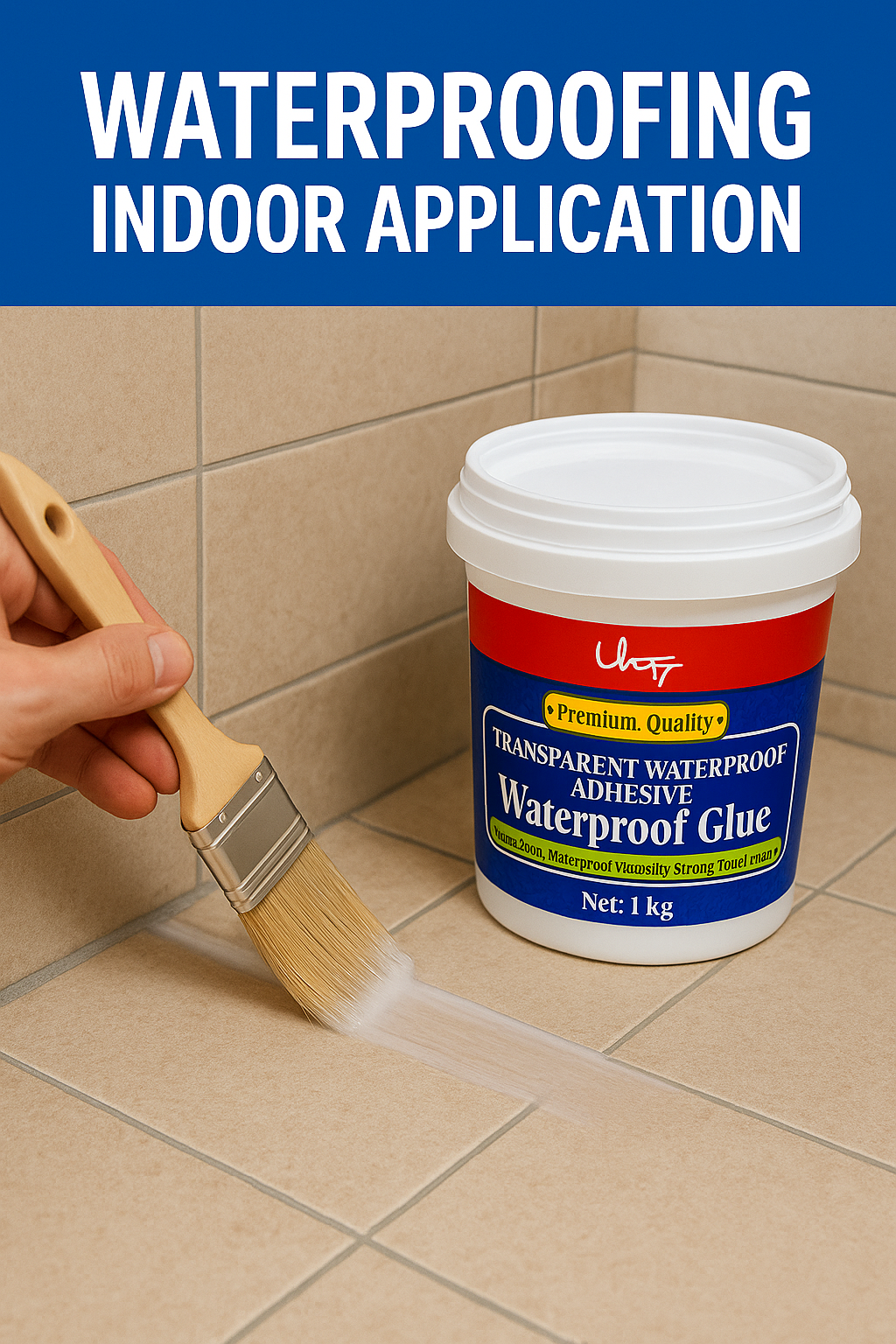 1kg. Premium TRANSPARENT WATERPROOF GLUE Dry Adhesive for Crack Repairs