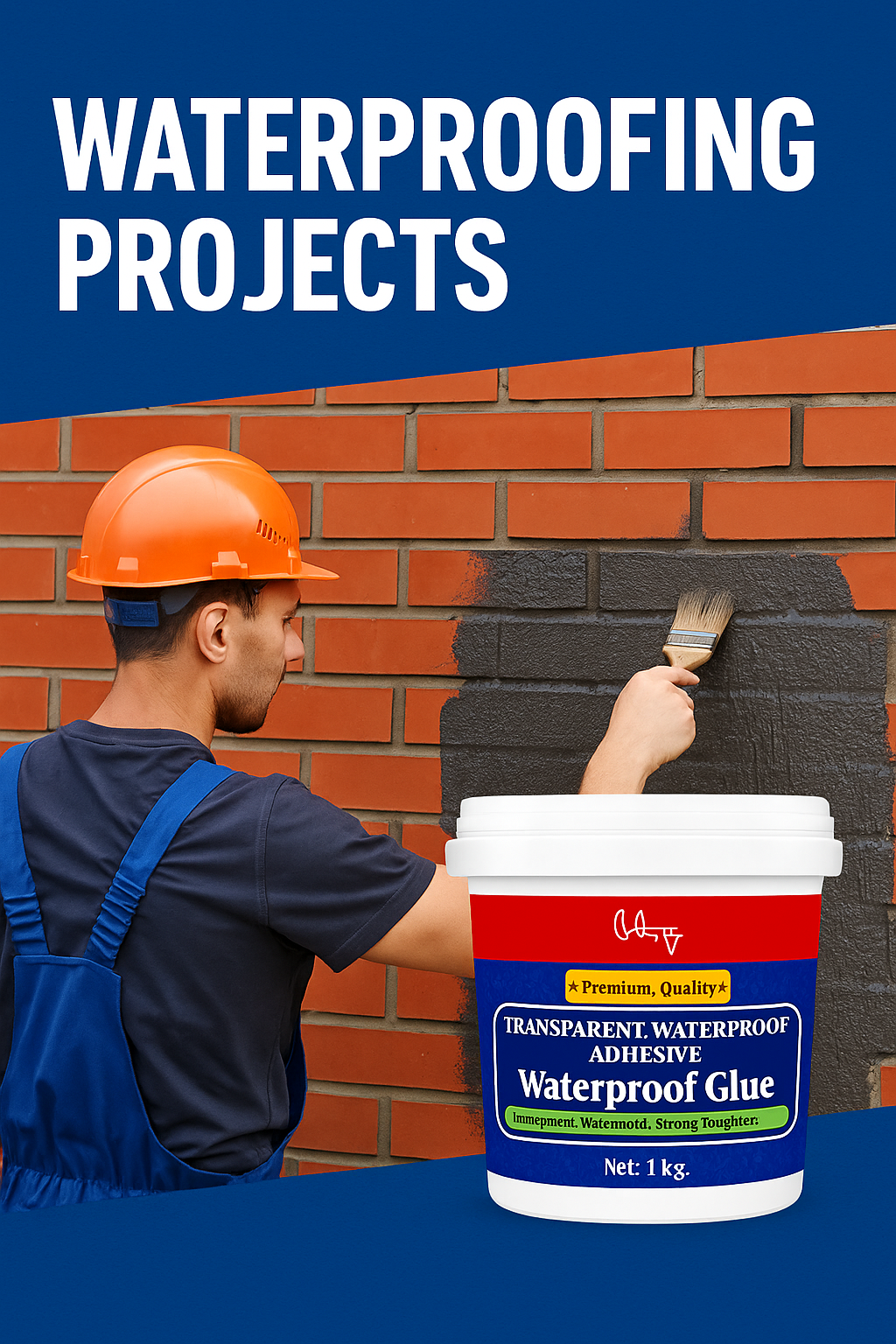 1kg. Premium TRANSPARENT WATERPROOF GLUE Dry Adhesive for Crack Repairs