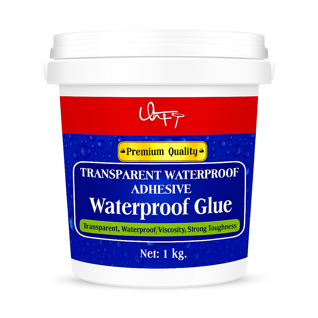 1kg. Premium TRANSPARENT WATERPROOF GLUE Dry Adhesive for Crack Repairs