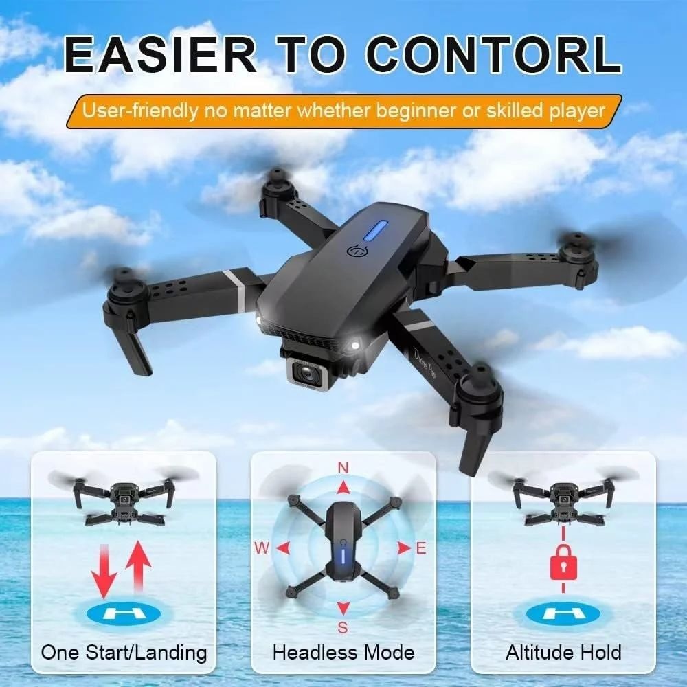 E88 Pro MAX 4K Foldable Drone with Mini Camera, HD Dual Camera, WiFi, Dual Battery, Super Performance