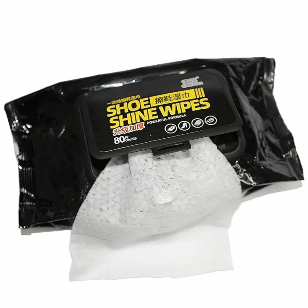 ( Pack Of 2 ) Shoe Wipes and Shoe Cleaning Solution (80 Pieces) - Quick & Easy Stain Removal