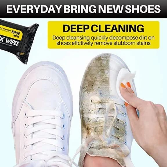 ( Pack Of 2 ) Shoe Wipes and Shoe Cleaning Solution (80 Pieces) - Quick & Easy Stain Removal