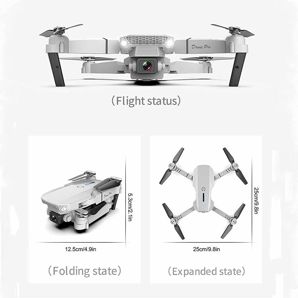 E88 Pro MAX 4K Foldable Drone with Mini Camera, HD Dual Camera, WiFi, Dual Battery, Super Performance