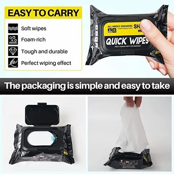 ( Pack Of 2 ) Shoe Wipes and Shoe Cleaning Solution (80 Pieces) - Quick & Easy Stain Removal