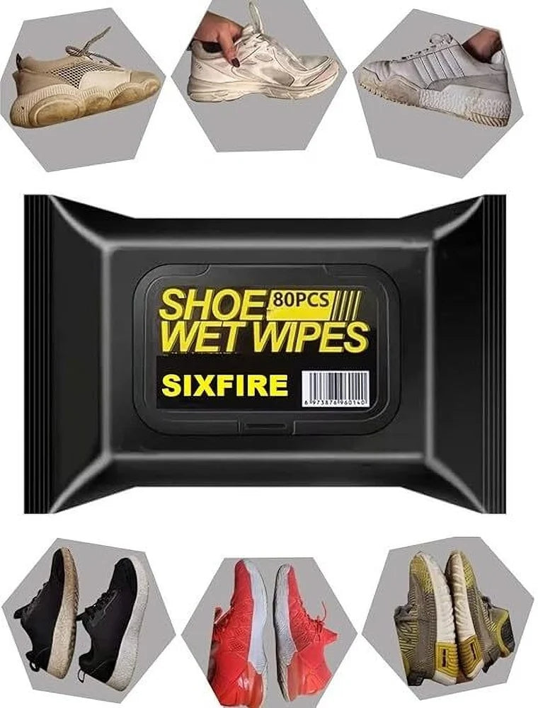 ( Pack Of 2 ) Shoe Wipes and Shoe Cleaning Solution (80 Pieces) - Quick & Easy Stain Removal